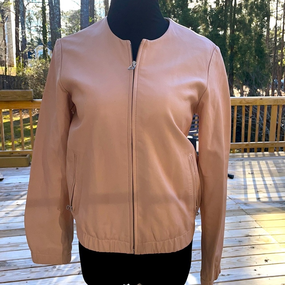 Gap Pink Leather Jacket Size S